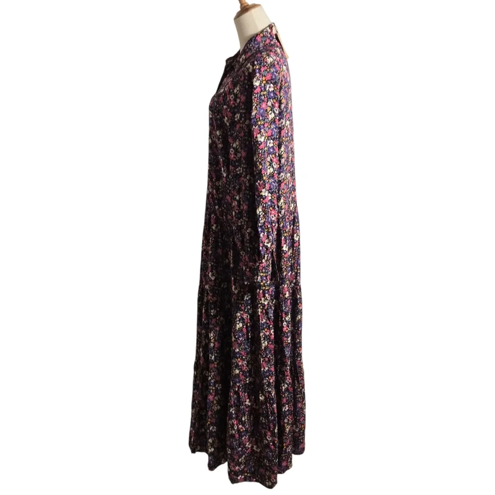 Natural Life Black Floral Long Sleeve Maxi Dress NWT - Picture 6 of 8